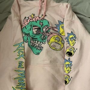 Pink Rick and Morty Hoodie, Small, new